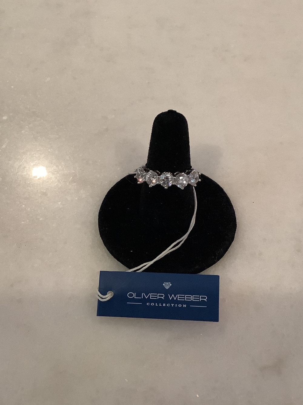 Oliver Weber Clear Crystal Silver-Tone Band Ring, Brand New